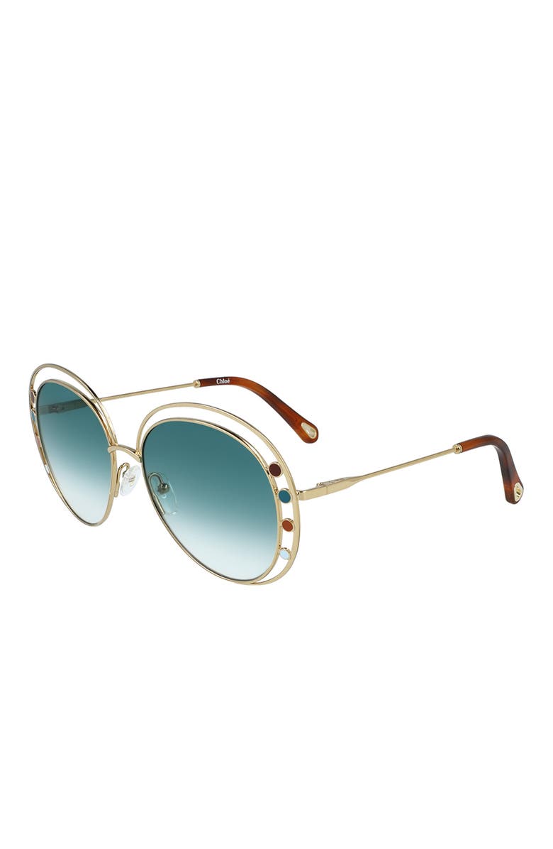 Chloé Round 57mm Sunglasses, Alternate, color,