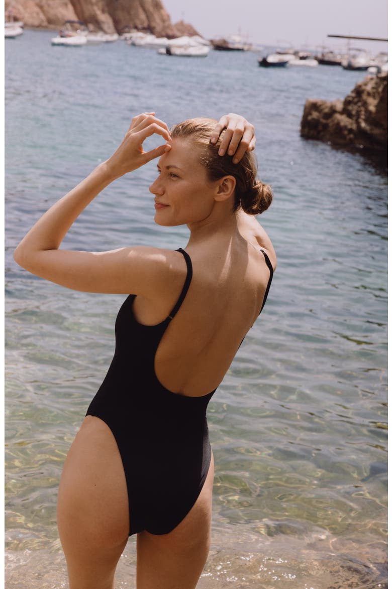 Laguna One-Piece Swimsuit, Alternate, color, BLACK