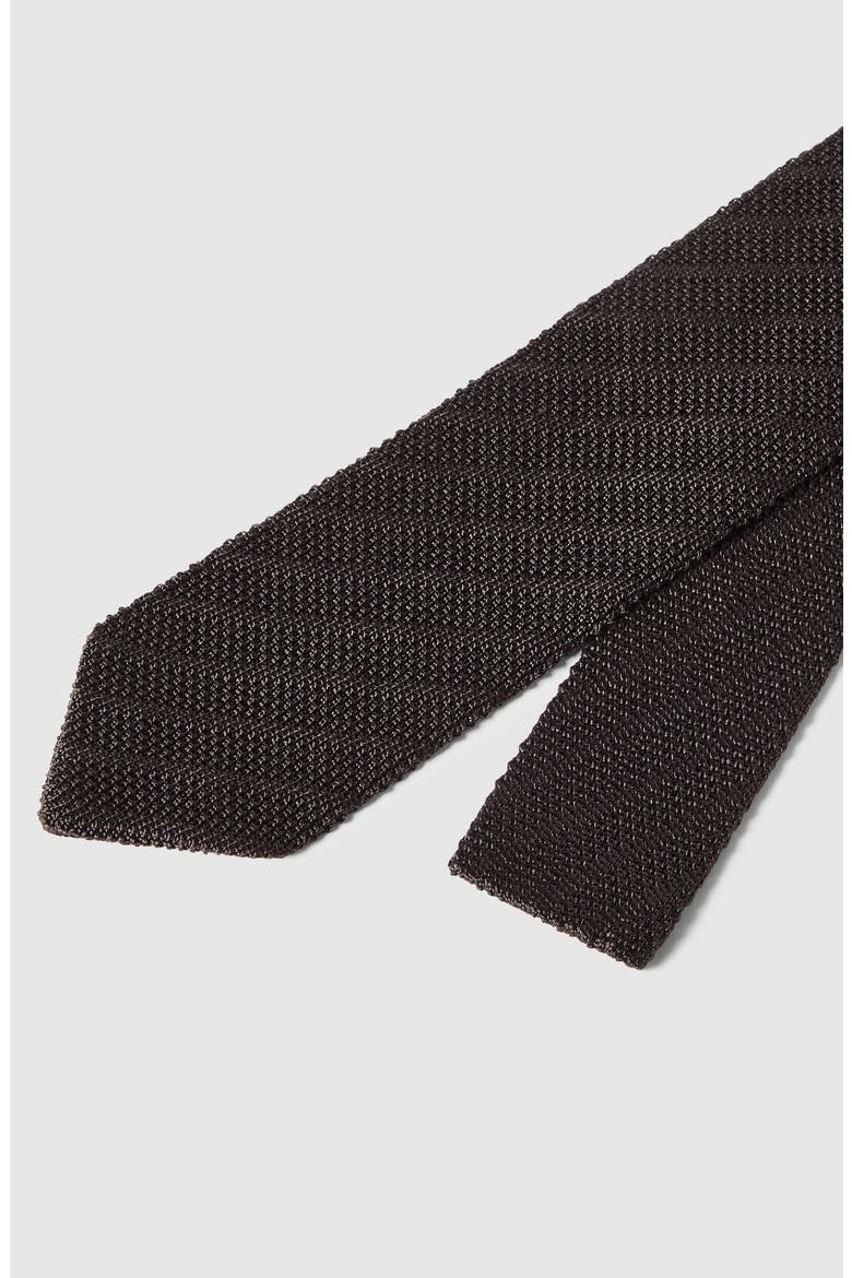 Textured silk tie, Alternate, color, Anthracite