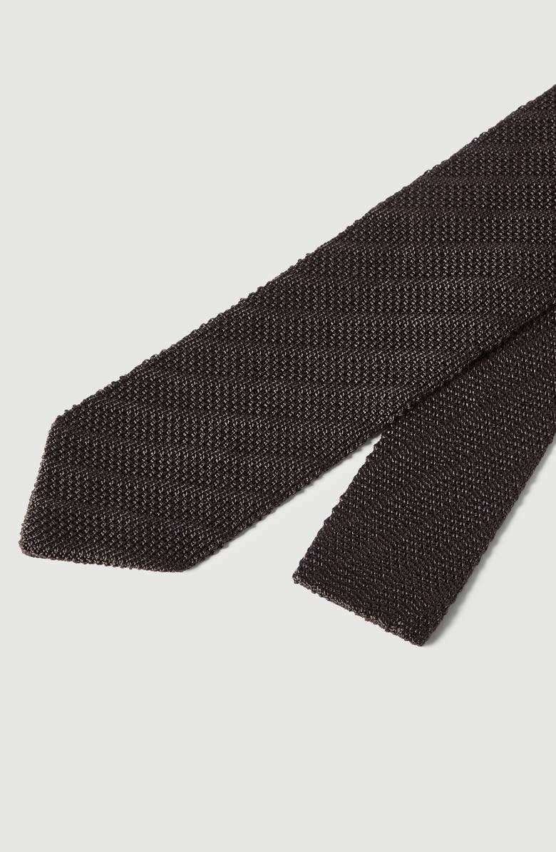 Brunello Cucinelli Textured silk tie, Alternate, color, Anthracite
