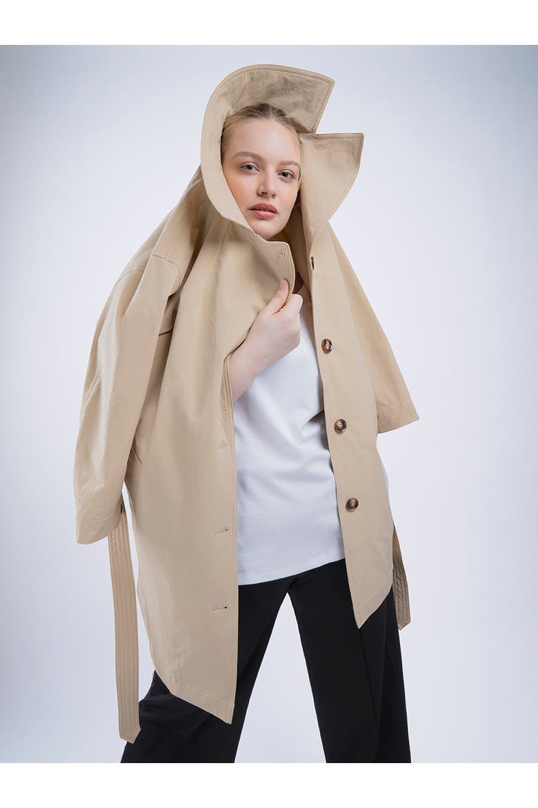 Tech Twill Trench Coat Plus Size, Alternate, color, Stone