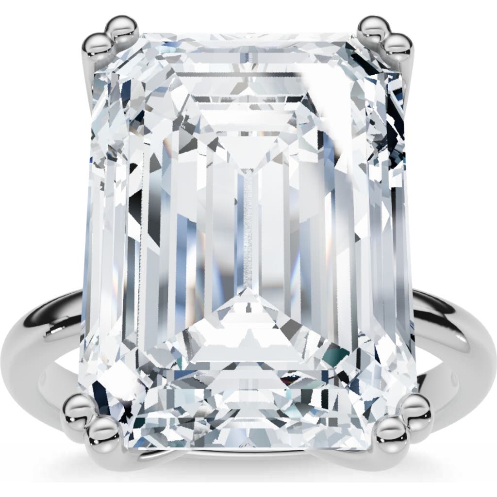 Bliss Diamond Certified 10ct Emerald Cut Diamond Solitaire Engagement Ring 14k Gold Lab Grown In 14k White Gold