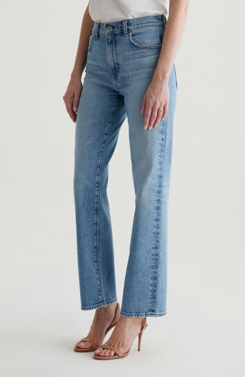 Ag Brinley Mid Rise Crop Straight Leg Jeans In Blue