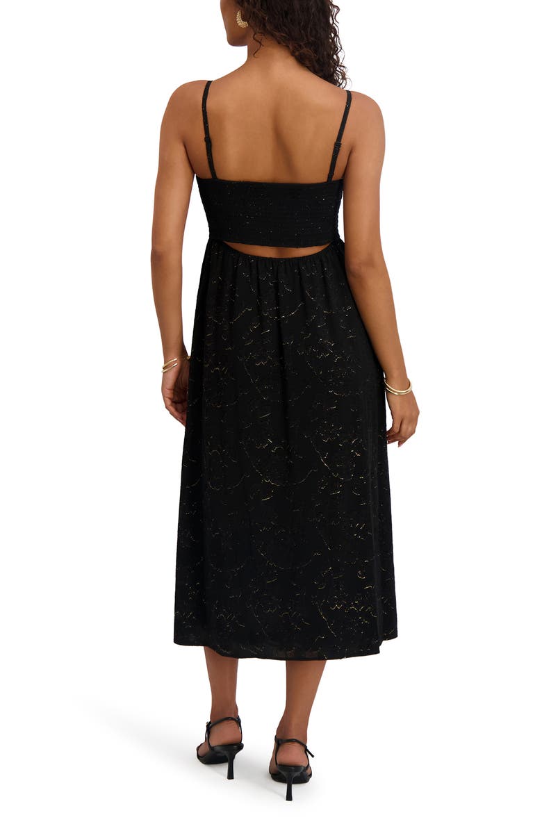 Kensie Lurex Midi Dress, Alternate, color, Black