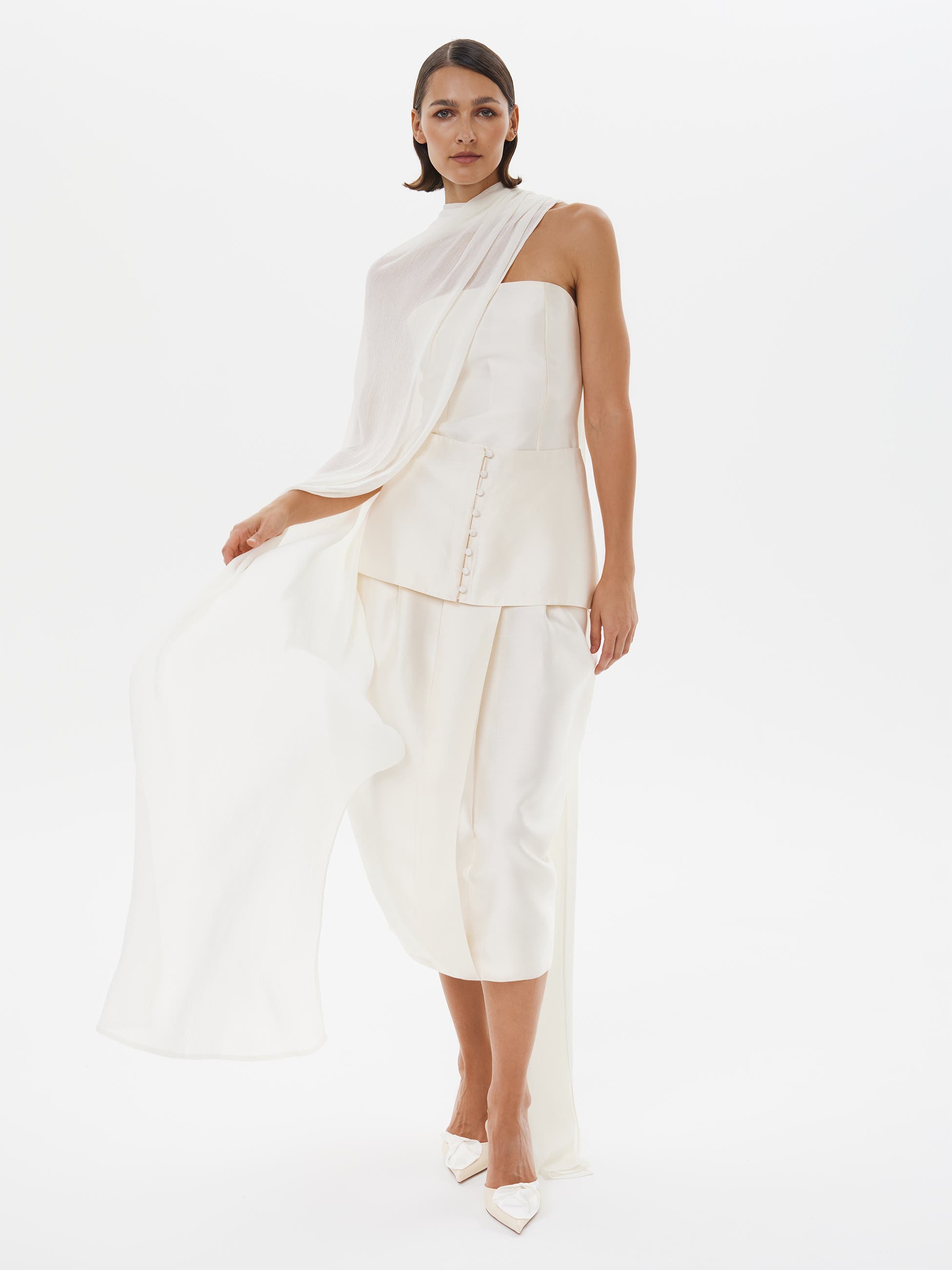 Bridal Silk-wool Mini Skirt