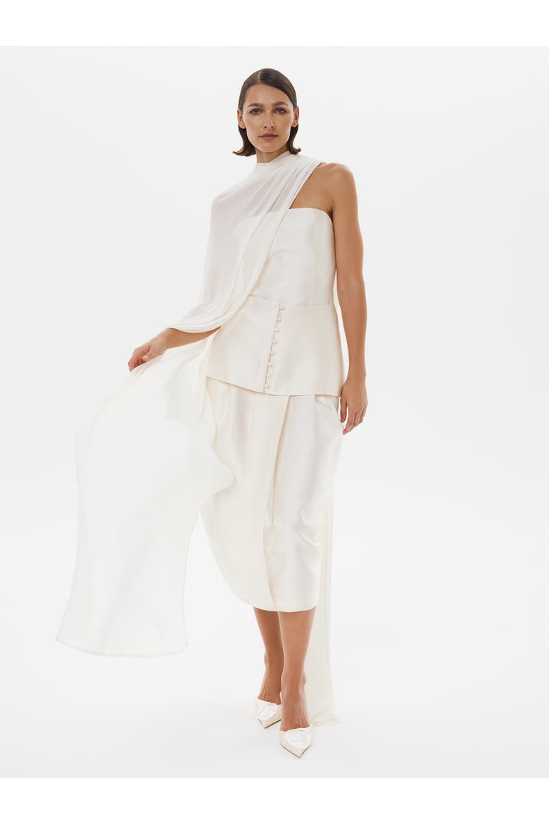 Bridal Silk-wool Mini Skirt, Main, color, Starlight White