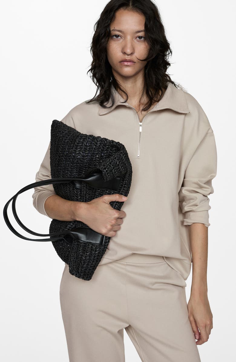 MANGO Quarter Zip Sweatshirt, Alternate, color,