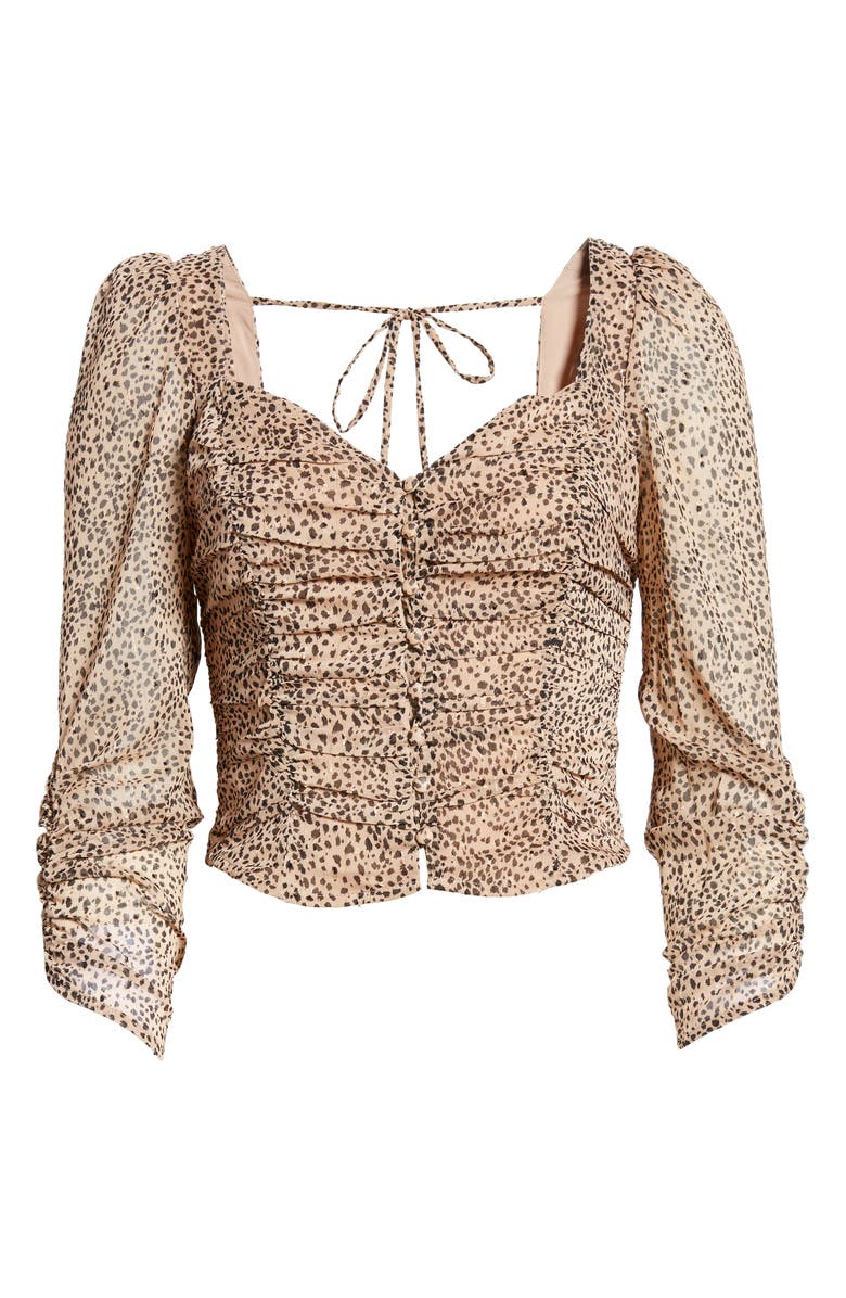 ASTR the Label Colima Animal Print Ruched Top, Alternate, color, 