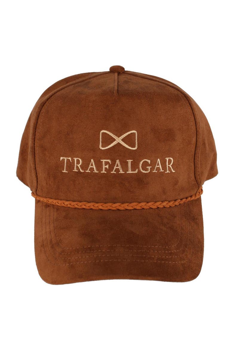 Traflagar's Faux Suede 5 Panel Cap with Braided Rope, Main, color, Cognac