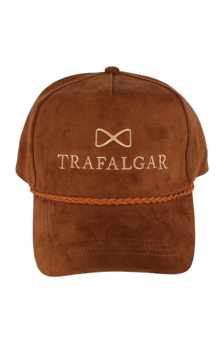 Trafalgar Traflagar's Faux Suede 5 Panel Cap with Braided Rope, Main, color, Cognac