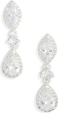 NORDSTROM RACK Cubic Zirconia Halo Drop Earrings