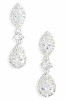 NORDSTROM RACK Cubic Zirconia Halo Drop Earrings