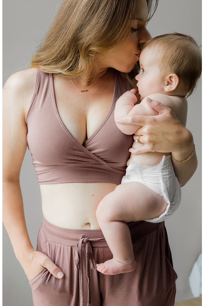 Busty French Terry Racerback Nursing & Sleep Bra - Fits Sizes 30E-46H, Alternate, color, TWILIGHT