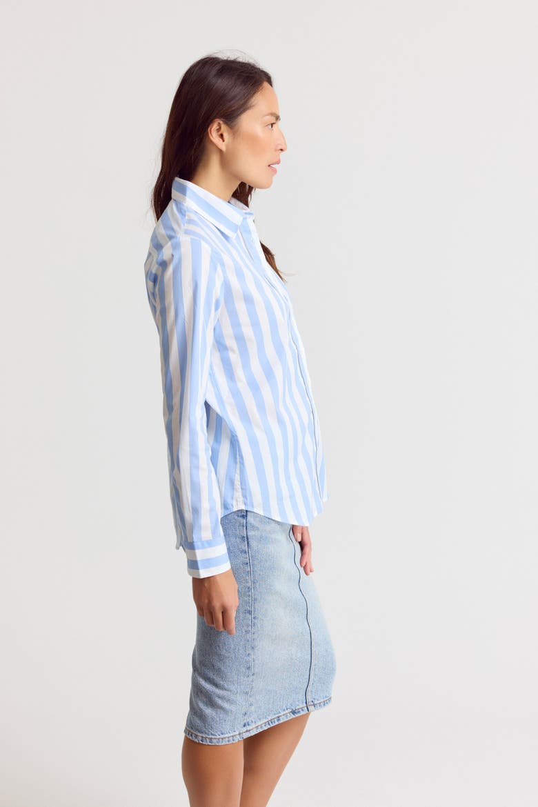 The Boyfriend Shirt, Alternate, color, Wide Sky Blue/White Stripe