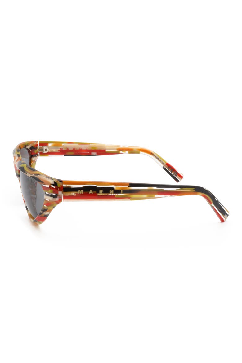 60mm Round Sunglasses, Alternate, color, GREY STRIPE / DARK GREY