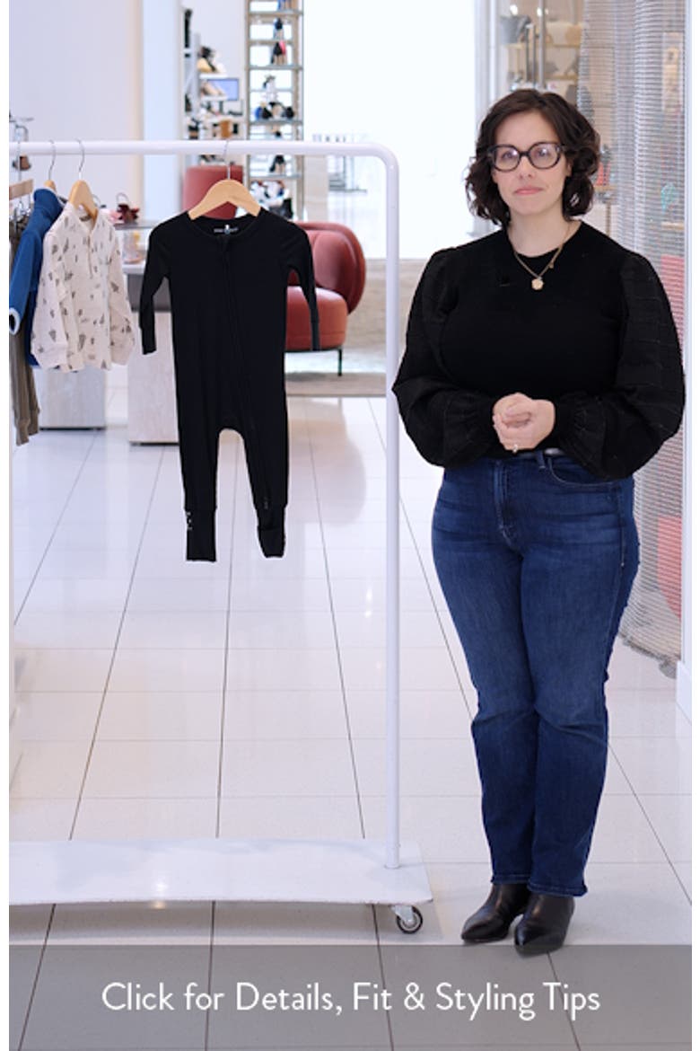 Solid Black Fitted Rib Convertible Footie Pajamas video