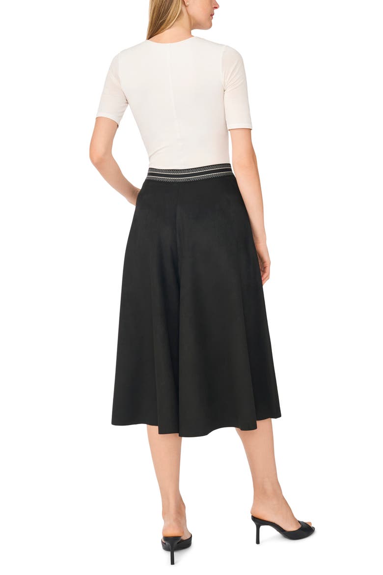 Faux Suede Wide Leg Culotte Pants, Alternate, color, RICH BLACK