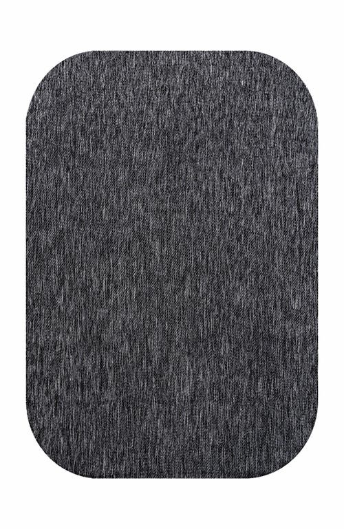 Jonathan Y Miles Modern Minimalist Radius Corner Solid Indoor/outdoor Shaped Area Rug In Dark Gray