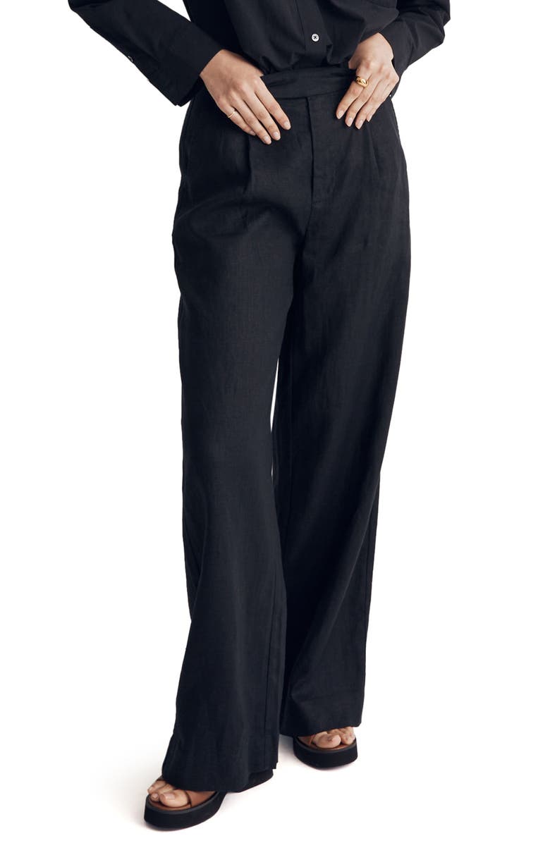 Madewell The Harlow Wide Leg Linen Pants, Main, color,