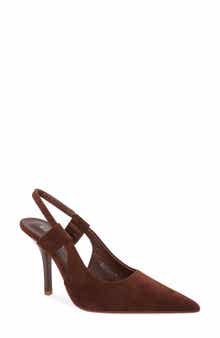Faux Suede Slingback Stiletto Pump