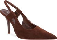 BERNESS Faux Suede Slingback Stiletto Pump