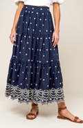FLYING TOMATO Embroidered Midi Skirt