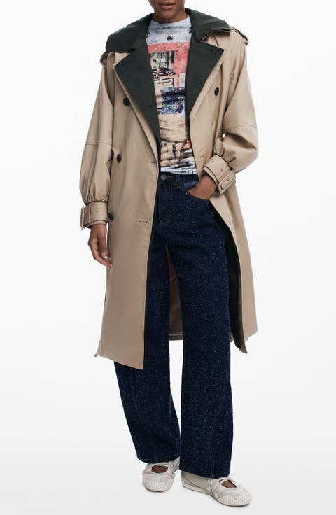 Double Lapel Trench Coat