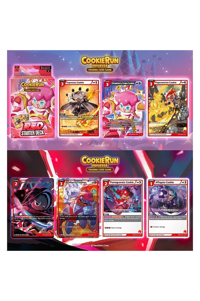CookieRun Braverse Trading Card Game, Starter Deck Red, Aggressive Game Play, Alternate, color, Multicolored