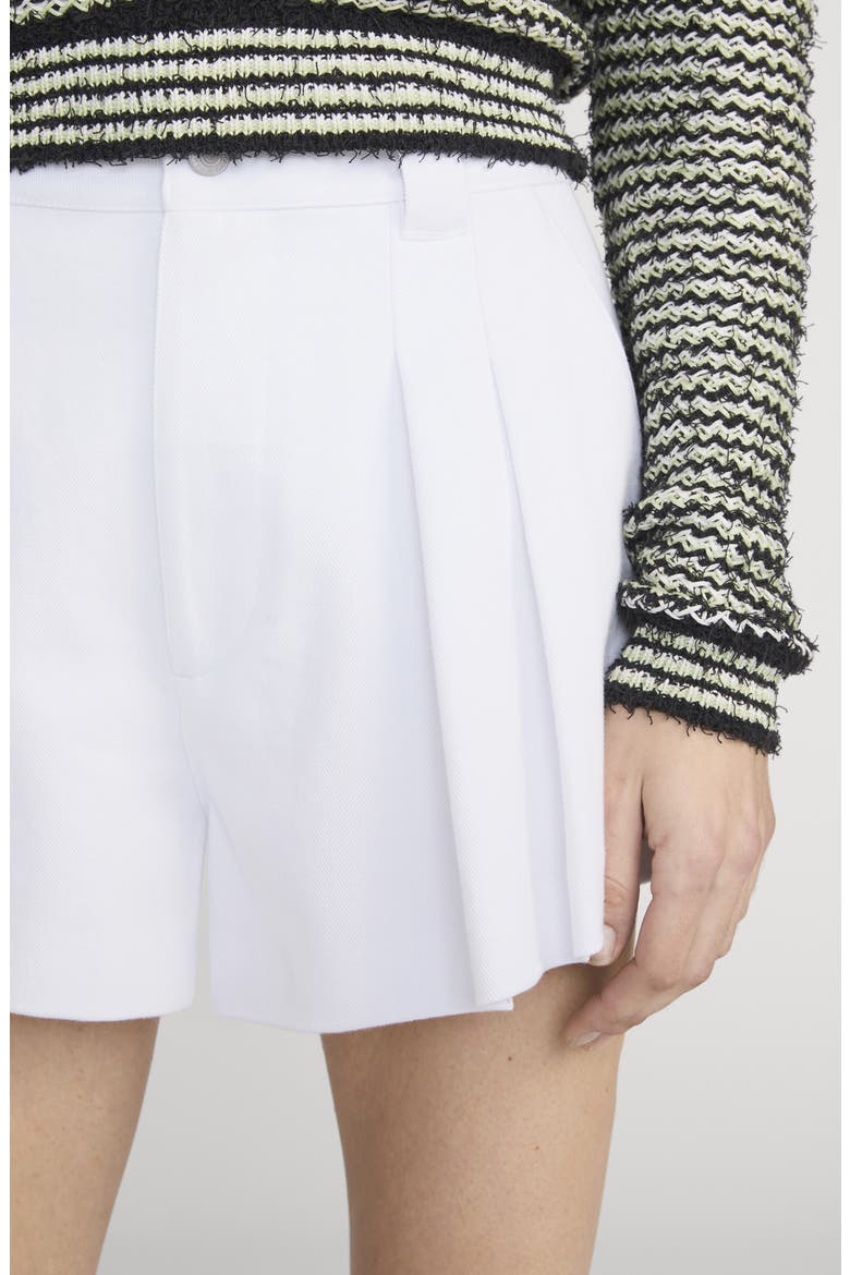 The Structural Pleated High Waist Shorts, Alternate, color, WHITE