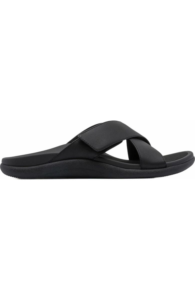 ABEO Laguna Slide, Alternate, color, Black Leather - Regular