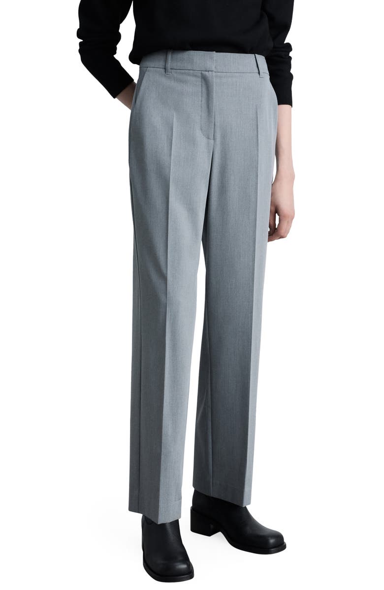 MANGO Straight Leg Pants, Main, color, Grey