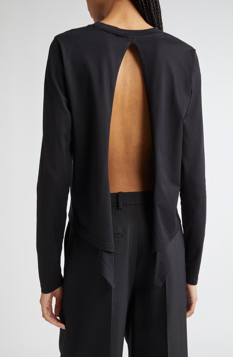 Givenchy 4G Embellished Back Bow Long Sleeve T-Shirt, Alternate, color, Black