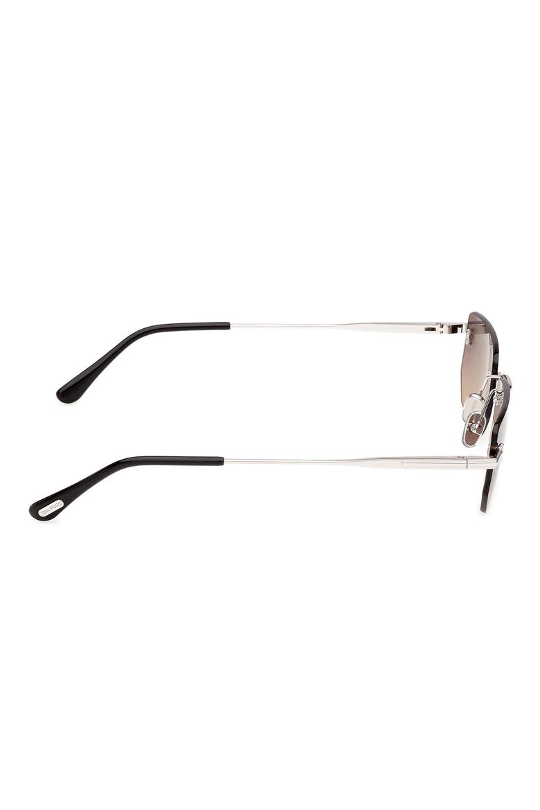 Ethan 53mm Geometric Sunglasses, Alternate, color, SHINY PALLADIUM / SMOKE LENS