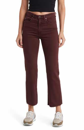 Kinsley High Waist Raw Hem Ankle Flare Jeans