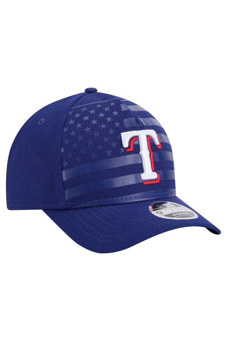 Men's New Era Royal Texas Rangers American Flag 9FORTY M-Crown A-Frame Adjustable Hat, Alternate, color, Royal