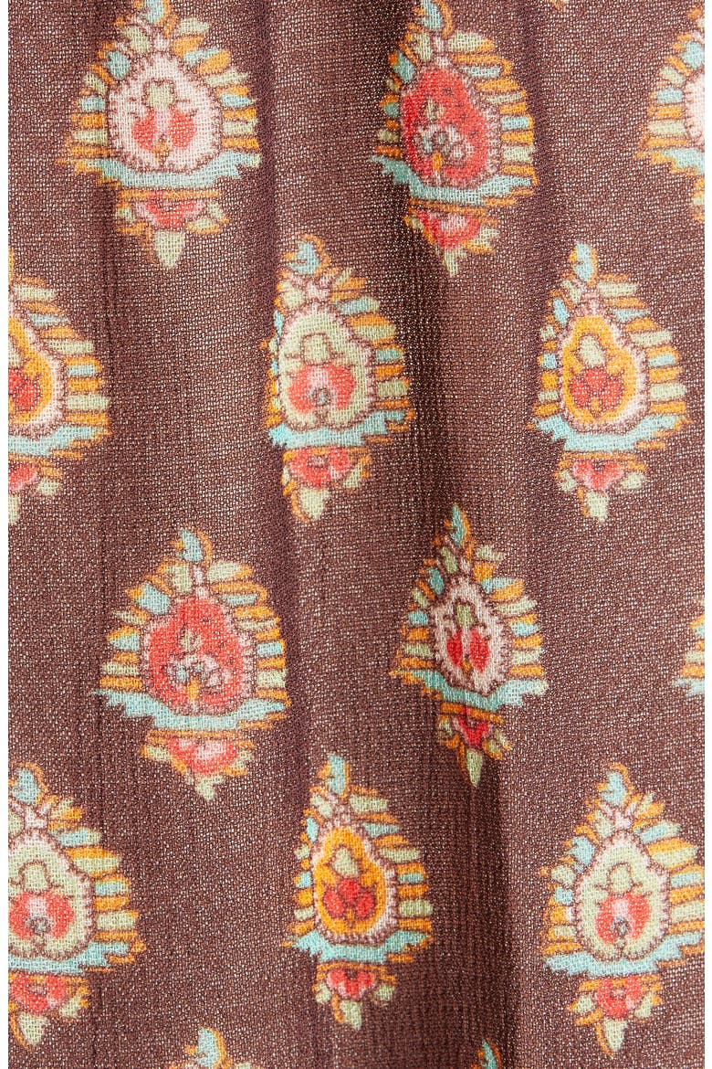 '50s Print Long Sleeve Cotton Maxi Dress, Alternate, color, BLOSSOMS