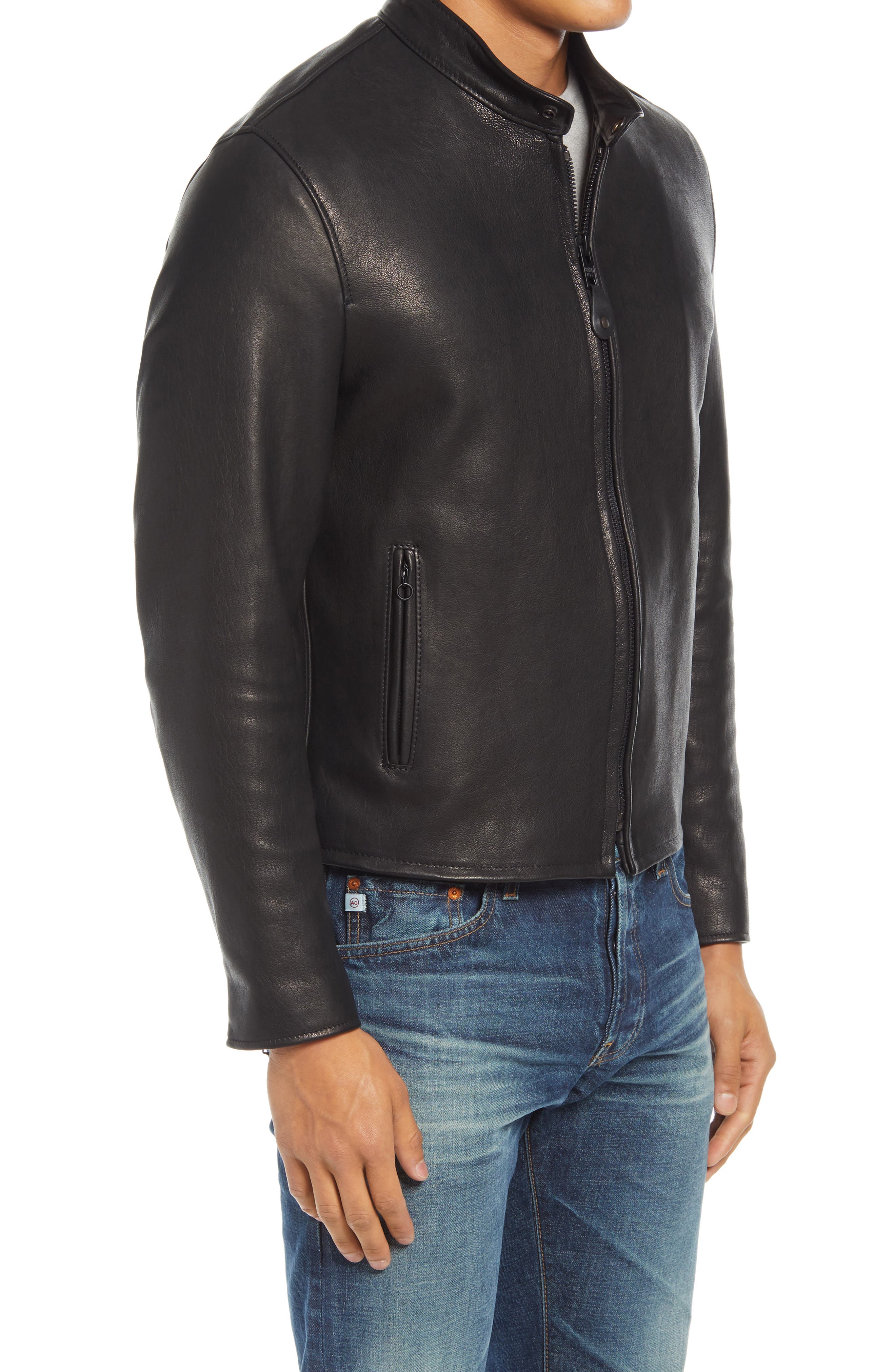 Schott NYC Leather Moto Jacket (Men) | Nordstrom