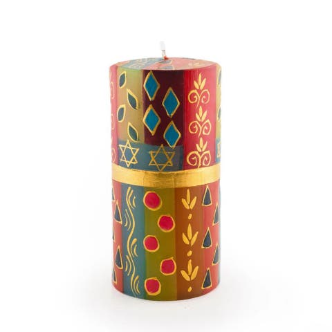 Judaica Painted Pillar Candle