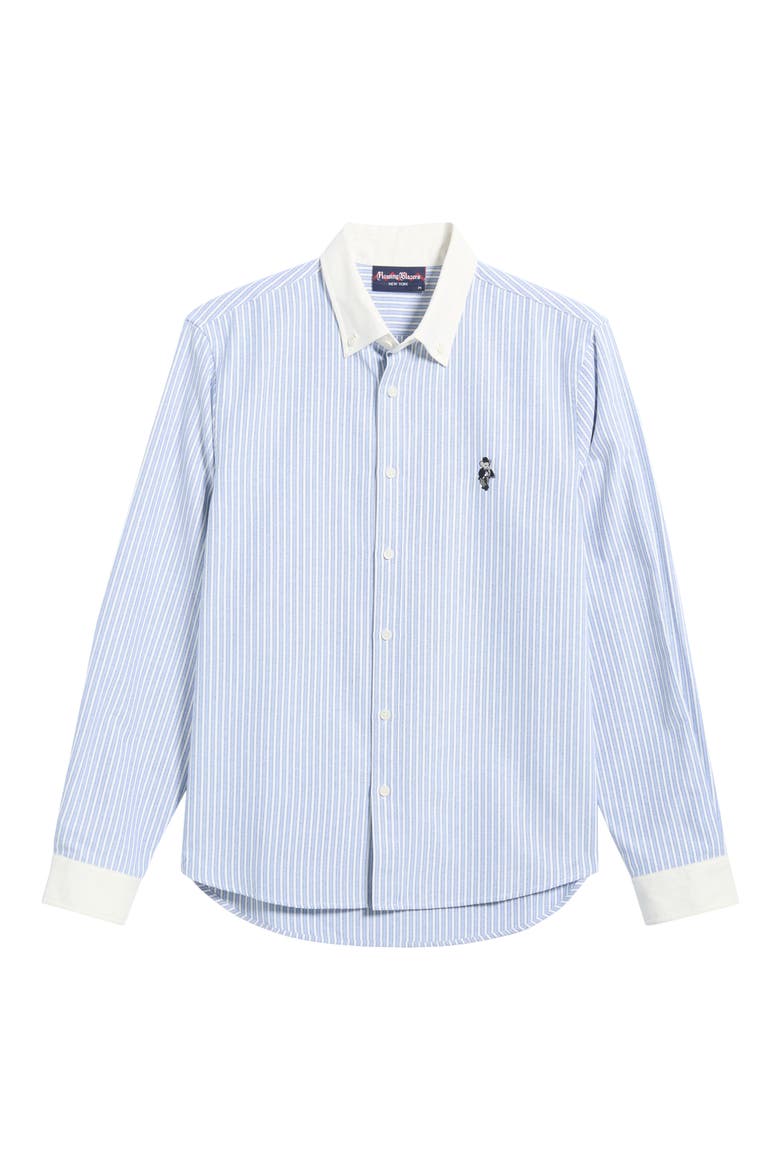 Babar Striped Cotton Blend Oxford Shirt, Alternate, color, LIGHT BLUE