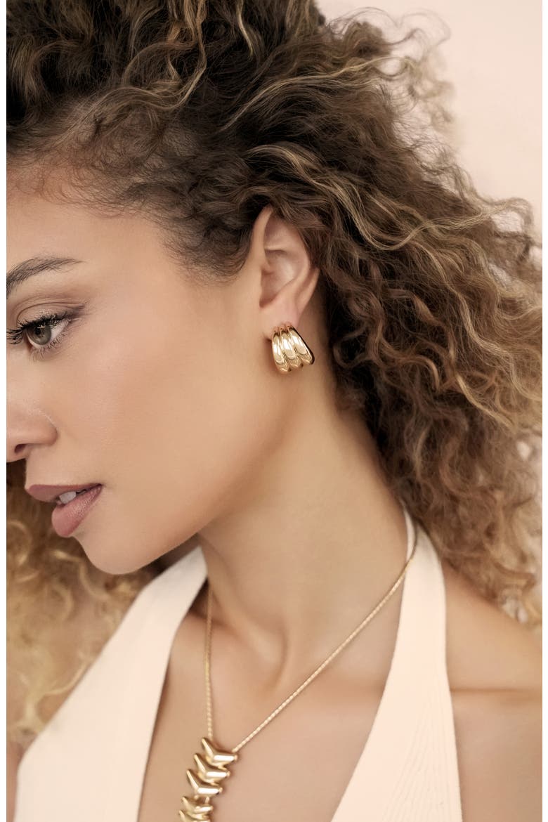 Rooted Vines Medium Hoop Earrings, Alternate, color, GOLD