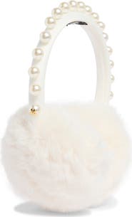 Kate Spade New York Faux Fur Pearl Embellished Ear Muffs