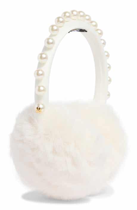 Kate Spade New York Faux Fur Pearl Embellished Ear Muffs