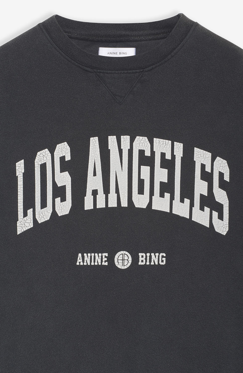 ANINE BING Ramona Sweatshirt University Los Angeles, Alternate, color, Washed Black
