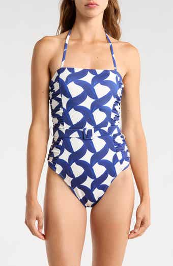 Kylah Shirred Belted One-Piece Swimsuit