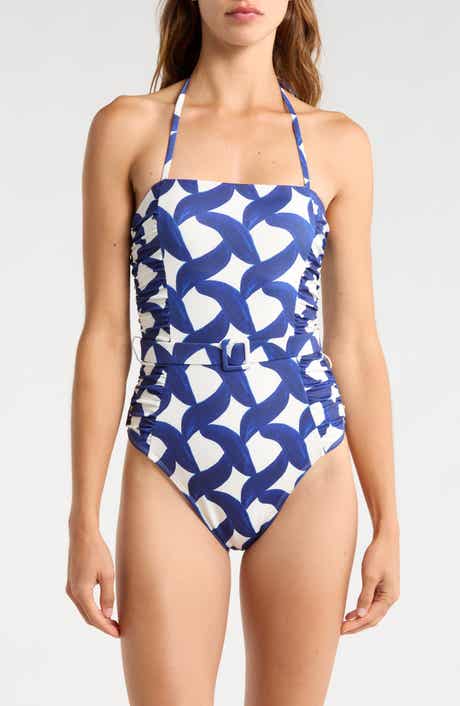 Kylah Shirred Belted One-Piece Swimsuit