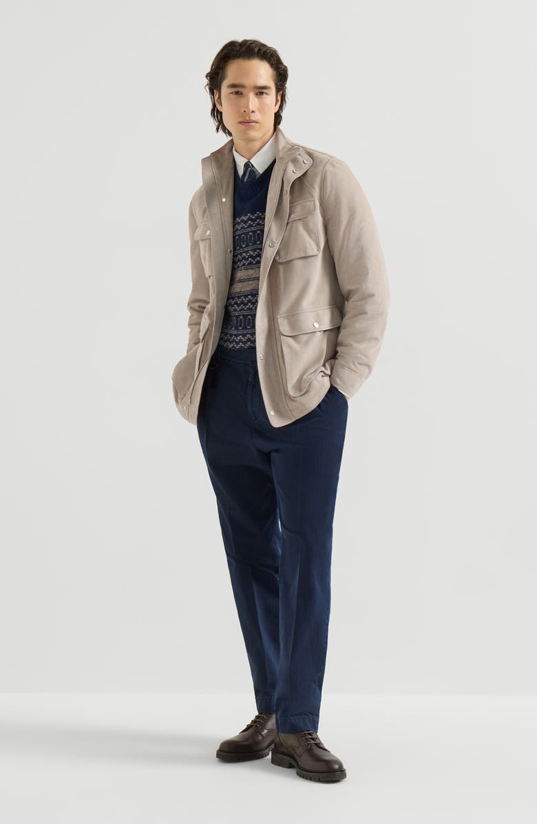 Brunello Cucinelli Alpaca, cashmere and wool nordic jacquard sweater, Alternate, color, Chestnut