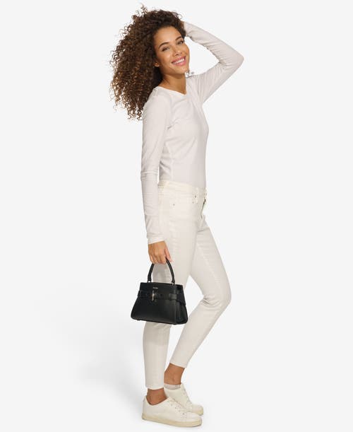 Dkny Bleeker Small Satchel In Black/silver