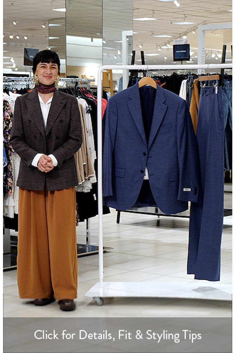 Flynn Classic Fit Medium Blue Microcheck Wool Suit video