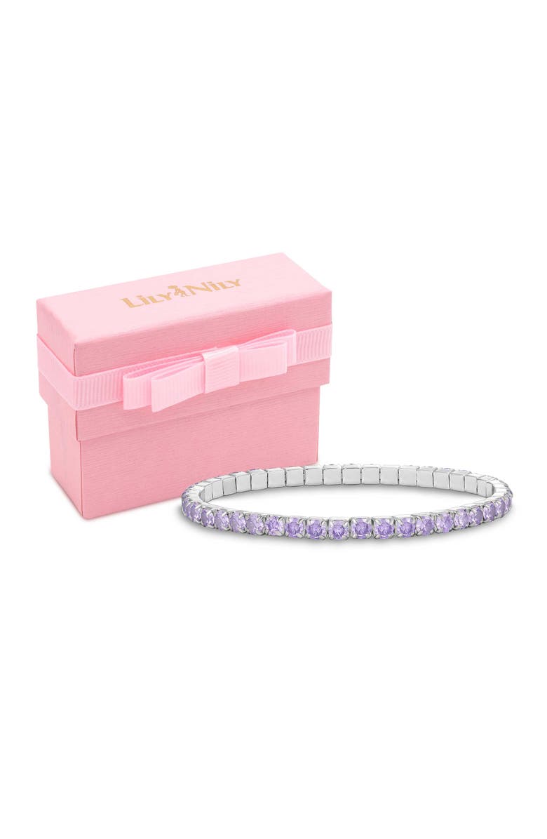 Lily Nily Kids' Cubic Zirconia Stretch Tennis Bracelet, Alternate, color, 