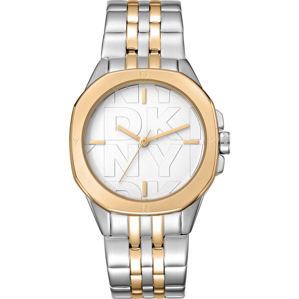 Dkny 316l Bracelet Watch In 2 Tone Ss/g